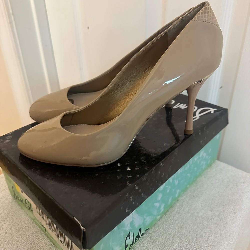 Sam Edelman Nude Patent Heels